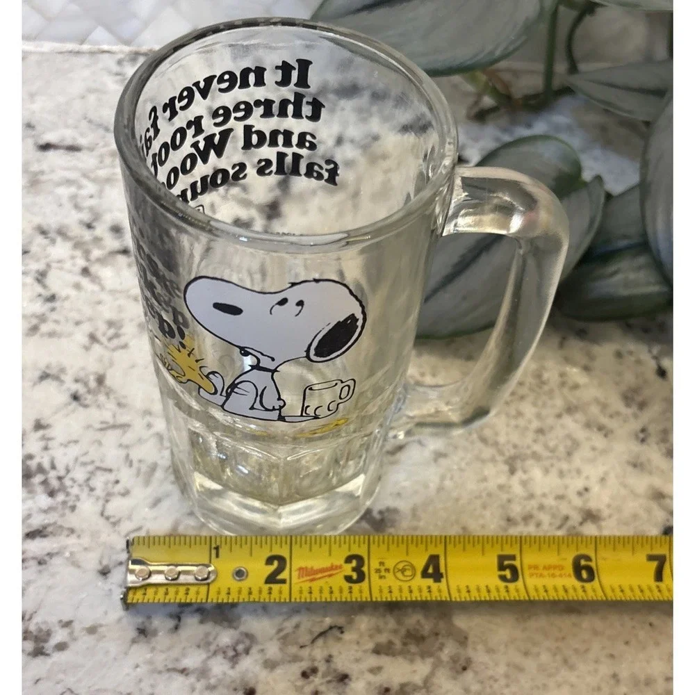 VTG 1965‎ Peanuts SNOOPY + WOODSTOCK Root Beer Mug - United Feature Syndicate